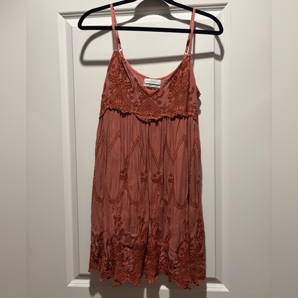 Urban Outfitters Terracotta Embroidered Dress